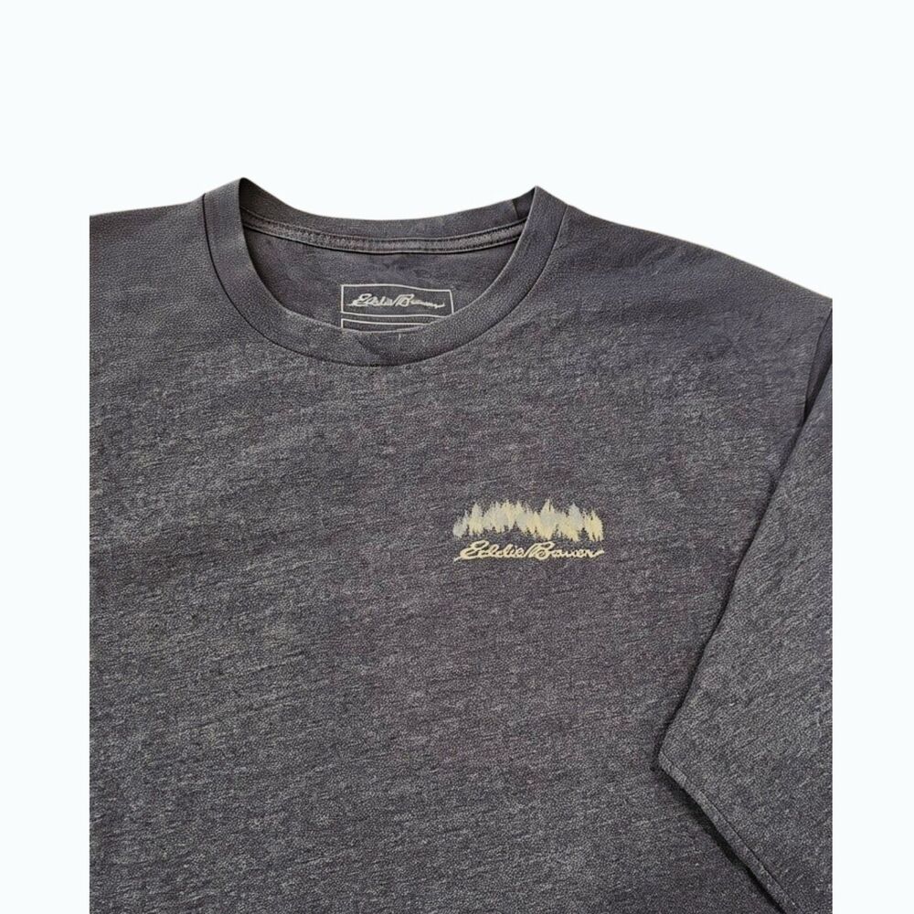 Eddie Bauer Mens L Gray Long Sleeve Outdoor Casual T Shirt Heathered - Picture 3 of 4